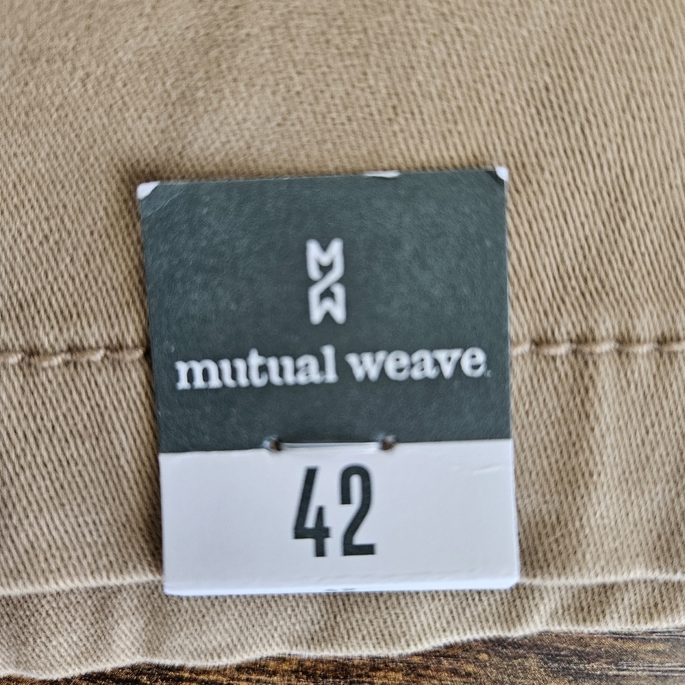 Lot of 2 Mens Shorts Sz 42 Chino Board Short Khaki Brown Mutual Weave NWT casual - Picture 12 of 16